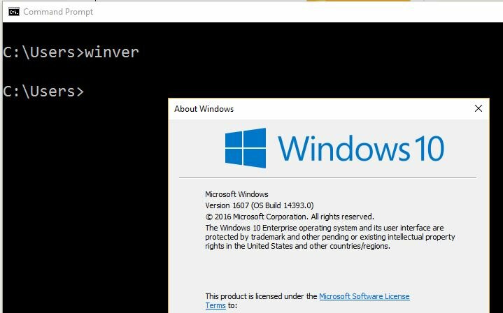 winver command windows version